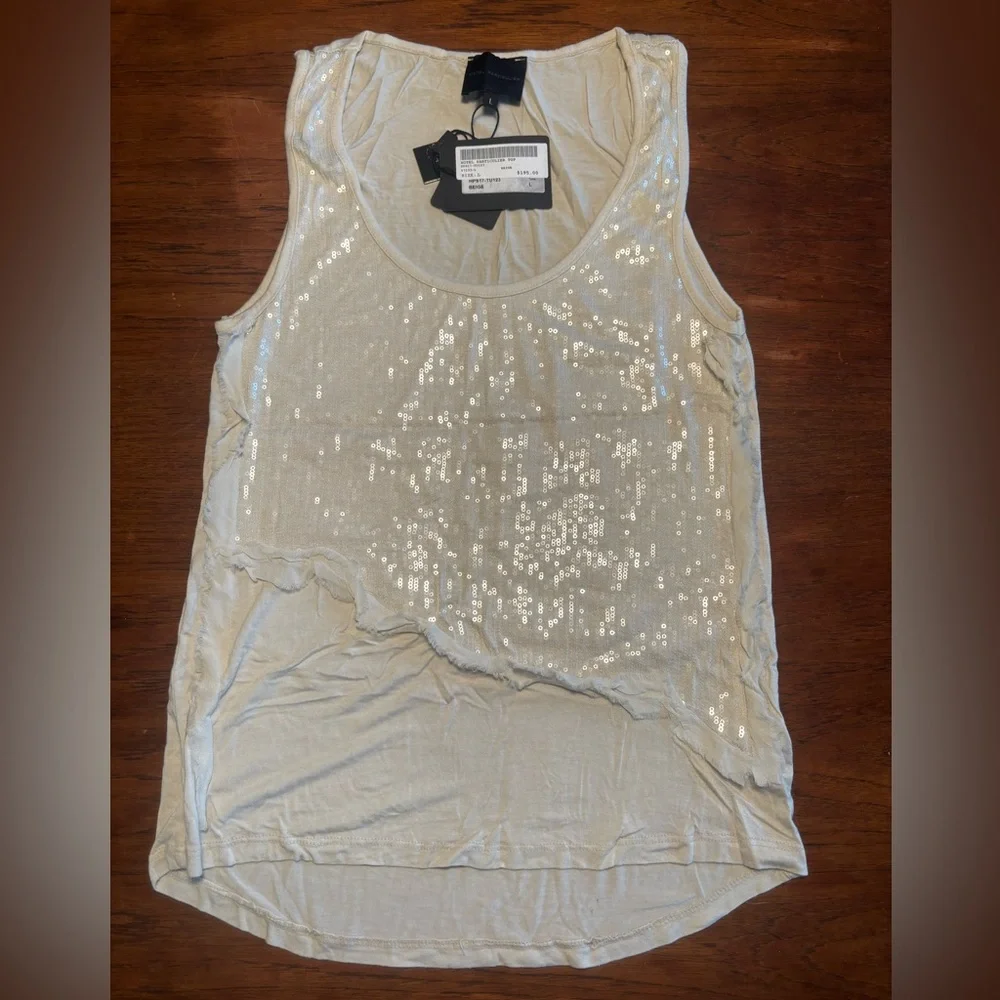 Sequin Embellished Silver Tank Top - Picture 1 of 1